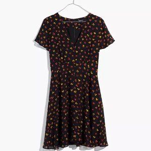 Madewell Silk Button-Front Swing Dress (Size S)